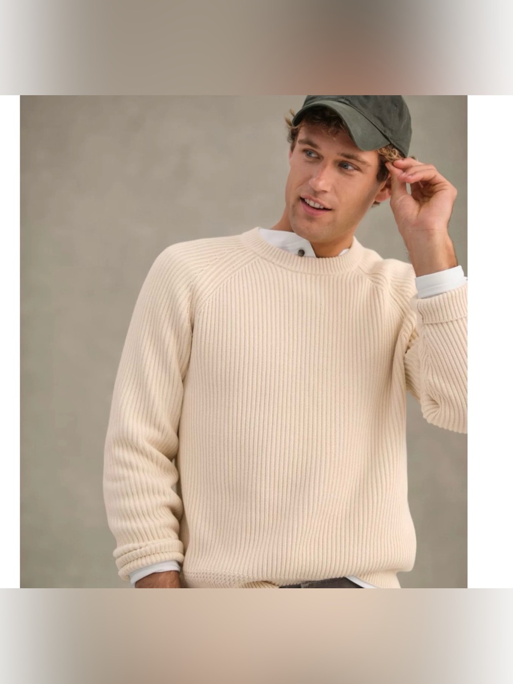 L.L. Bean Men's Mariner Rib Crew Sweater in Natural Size XL